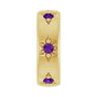 Sapphire Row Natural Gemstone Star Spacer Charm - Amethyst, 10K Yellow Gold