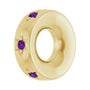 Sapphire Row Natural Gemstone Star Spacer Charm - Amethyst, 10K Yellow Gold (view 2)