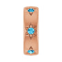 Sapphire Row Natural Gemstone Star Spacer Charm - Aquamarine, 14K Rose Gold