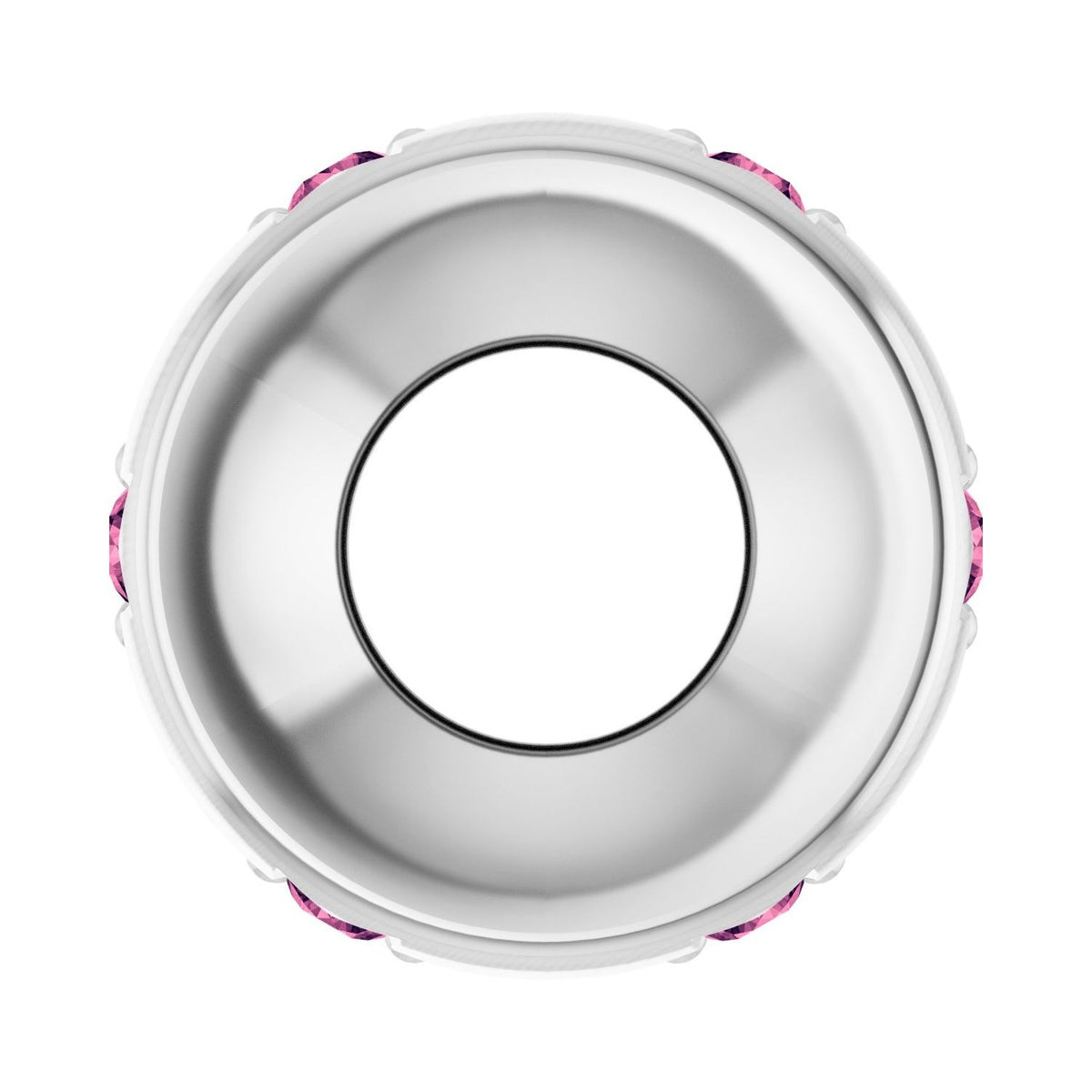 Sapphire Row Natural Gemstone Star Spacer Charm - Pink Tourmaline, Platinum (view 3)