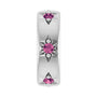 Sapphire Row Natural Gemstone Star Spacer Charm - Pink Tourmaline, 10K White Gold