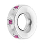 Sapphire Row Natural Gemstone Star Spacer Charm - Pink Tourmaline, 10K White Gold (view 2)