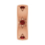 Sapphire Row Natural Gemstone Star Spacer Charm - Mozambique Garnet, 14K Rose Gold