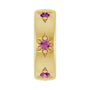 Sapphire Row Natural Gemstone Star Spacer Charm - Pink Tourmaline, 10K Yellow Gold