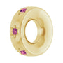 Sapphire Row Natural Gemstone Star Spacer Charm - Pink Tourmaline, 10K Yellow Gold (view 2)