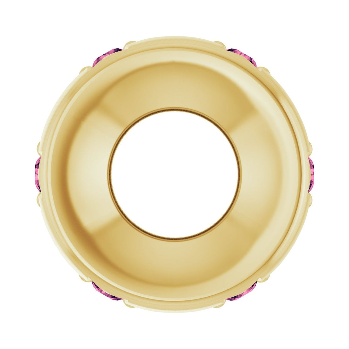 Sapphire Row Natural Gemstone Star Spacer Charm - Pink Tourmaline, 14K Yellow Gold (view 3)