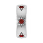 Sapphire Row Natural Gemstone Star Spacer Charm - Mozambique Garnet, 10K White Gold