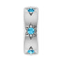 Sapphire Row Natural Gemstone Star Spacer Charm - Aquamarine, 14K White Gold