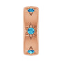 Sapphire Row Natural Gemstone Star Spacer Charm - Blue Zircon, 14K Rose Gold