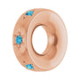 Sapphire Row Natural Gemstone Star Spacer Charm - Blue Zircon, 14K Rose Gold (view 2)