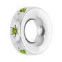 Sapphire Row Natural Gemstone Star Spacer Charm - Peridot, Platinum (view 2)