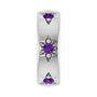 Sapphire Row Natural Gemstone Star Spacer Charm - Amethyst, 14K White Gold