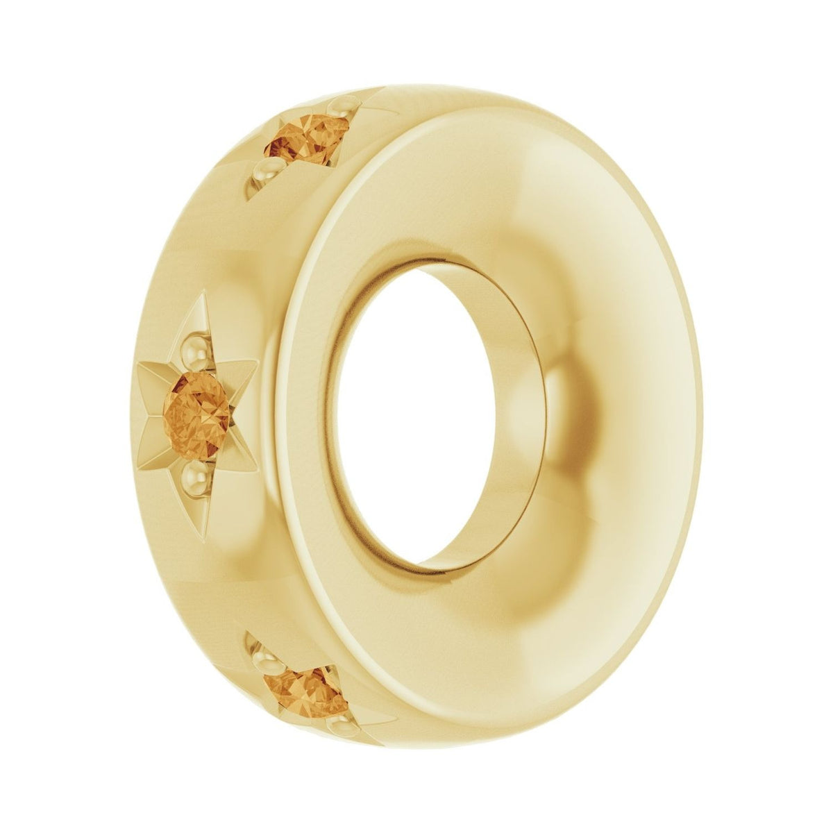 Sapphire Row Natural Gemstone Star Spacer Charm - Citrine, 14K Yellow Gold (view 2)