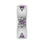 Sapphire Row Lab-Grown Gemstone Star Spacer Charm - Alexandrite, 14K White Gold