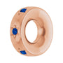 Sapphire Row Lab-Grown Gemstone Star Spacer Charm - Blue Sapphire, 14K Rose Gold (view 2)