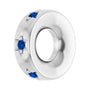 Sapphire Row Lab-Grown Gemstone Star Spacer Charm - Blue Sapphire, Platinum (view 2)