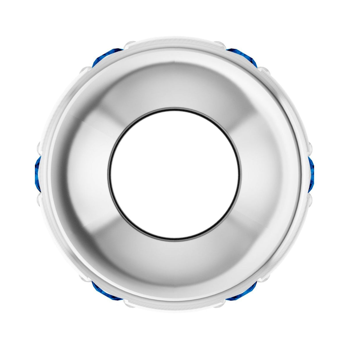 Sapphire Row Lab-Grown Gemstone Star Spacer Charm - Blue Sapphire, Platinum (view 3)