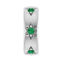 Sapphire Row Lab-Grown Gemstone Star Spacer Charm - Emerald, 14K White Gold