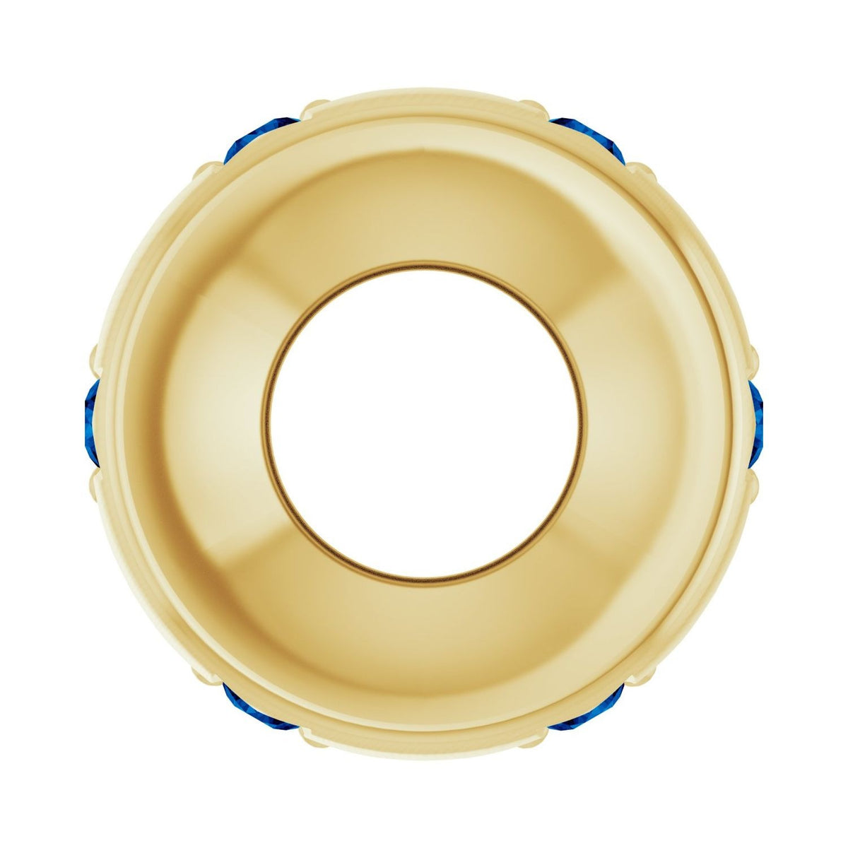 Sapphire Row Lab-Grown Gemstone Star Spacer Charm - Blue Sapphire, 14K Yellow Gold (view 3)