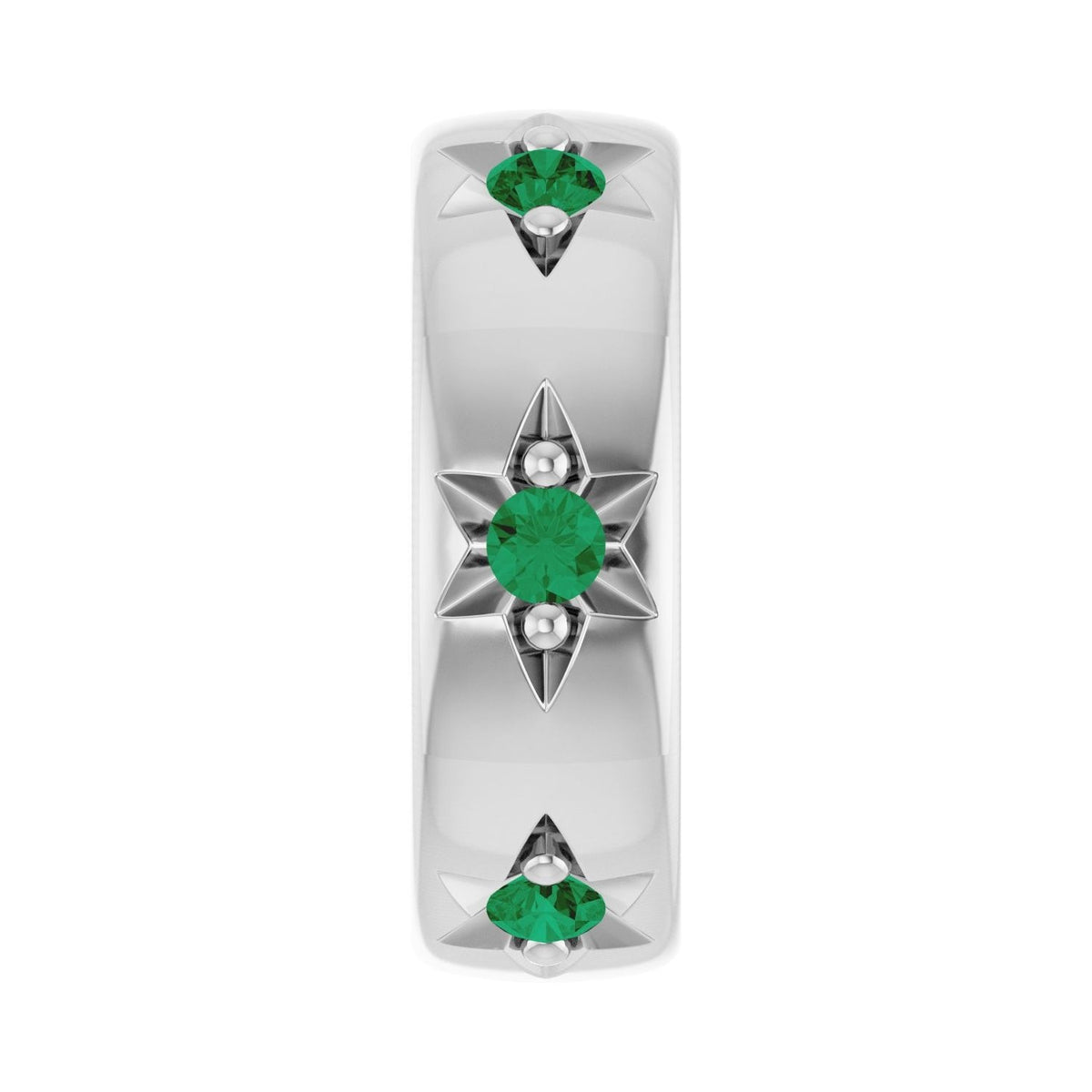 Sapphire Row Lab-Grown Gemstone Star Spacer Charm - Emerald, Platinum