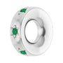 Sapphire Row Lab-Grown Gemstone Star Spacer Charm - Emerald, Platinum (view 2)