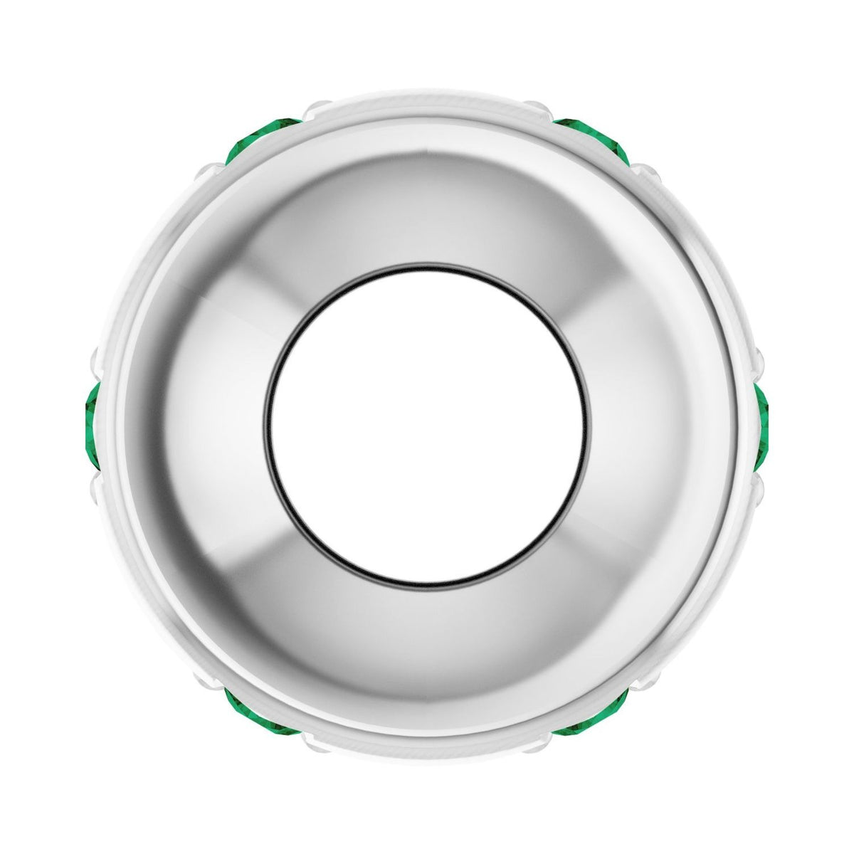 Sapphire Row Lab-Grown Gemstone Star Spacer Charm - Emerald, Platinum (view 3)