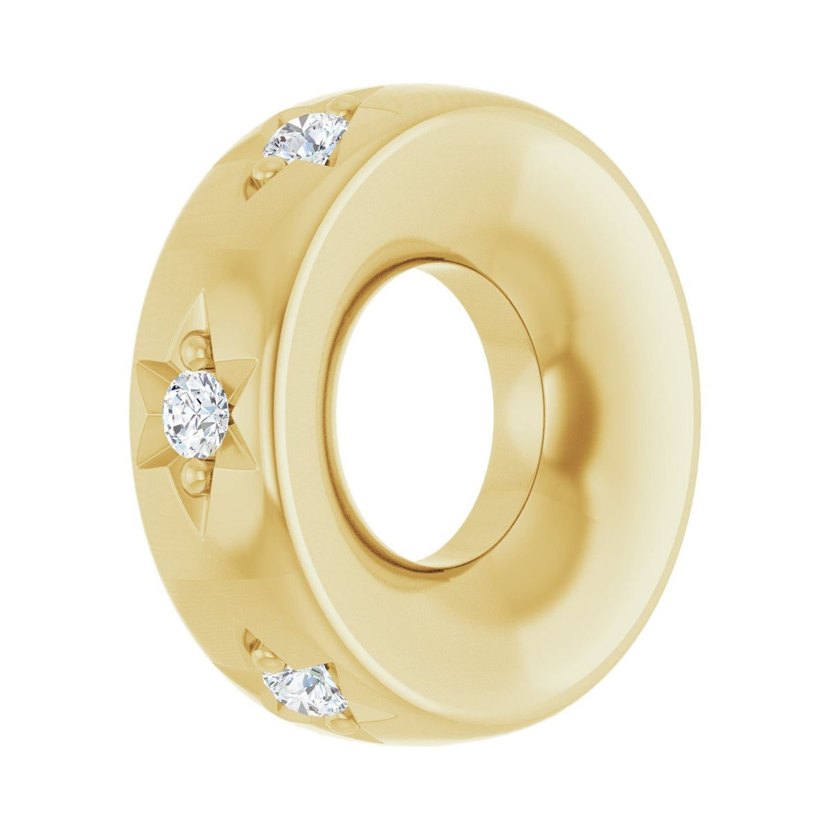 Sapphire Row Lab-Grown Gemstone Star Spacer Charm - Diamond, 10K Yellow Gold (view 2)