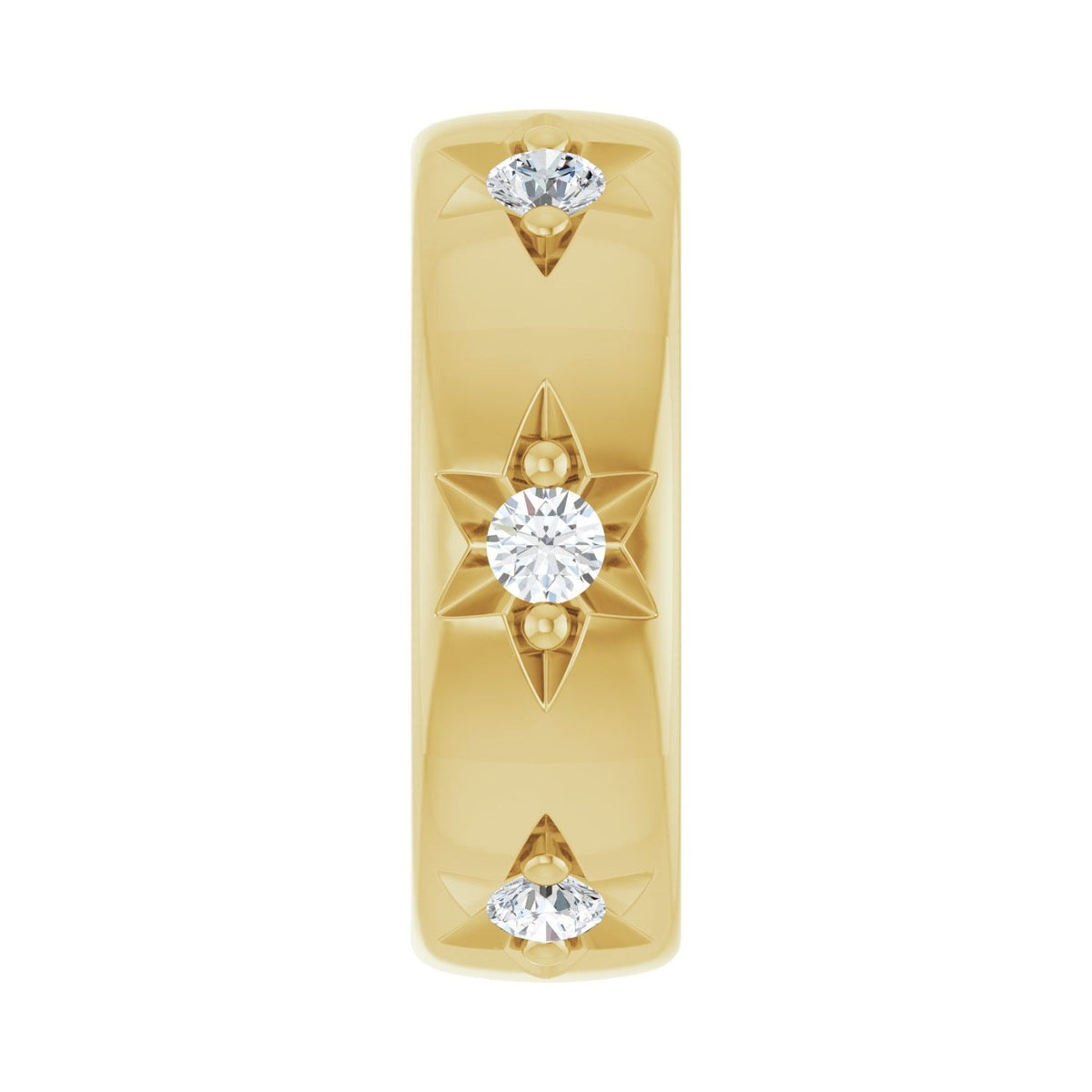 Sapphire Row Lab-Grown Gemstone Star Spacer Charm - Diamond, 14K Yellow Gold
