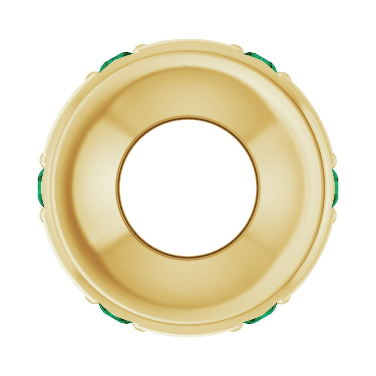 Sapphire Row Lab-Grown Gemstone Star Spacer Charm - Emerald, 14K Yellow Gold (view 3)