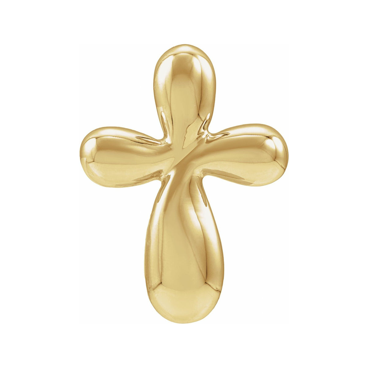 Sapphire Row Gold Puffed Cross Pendant - Default Title