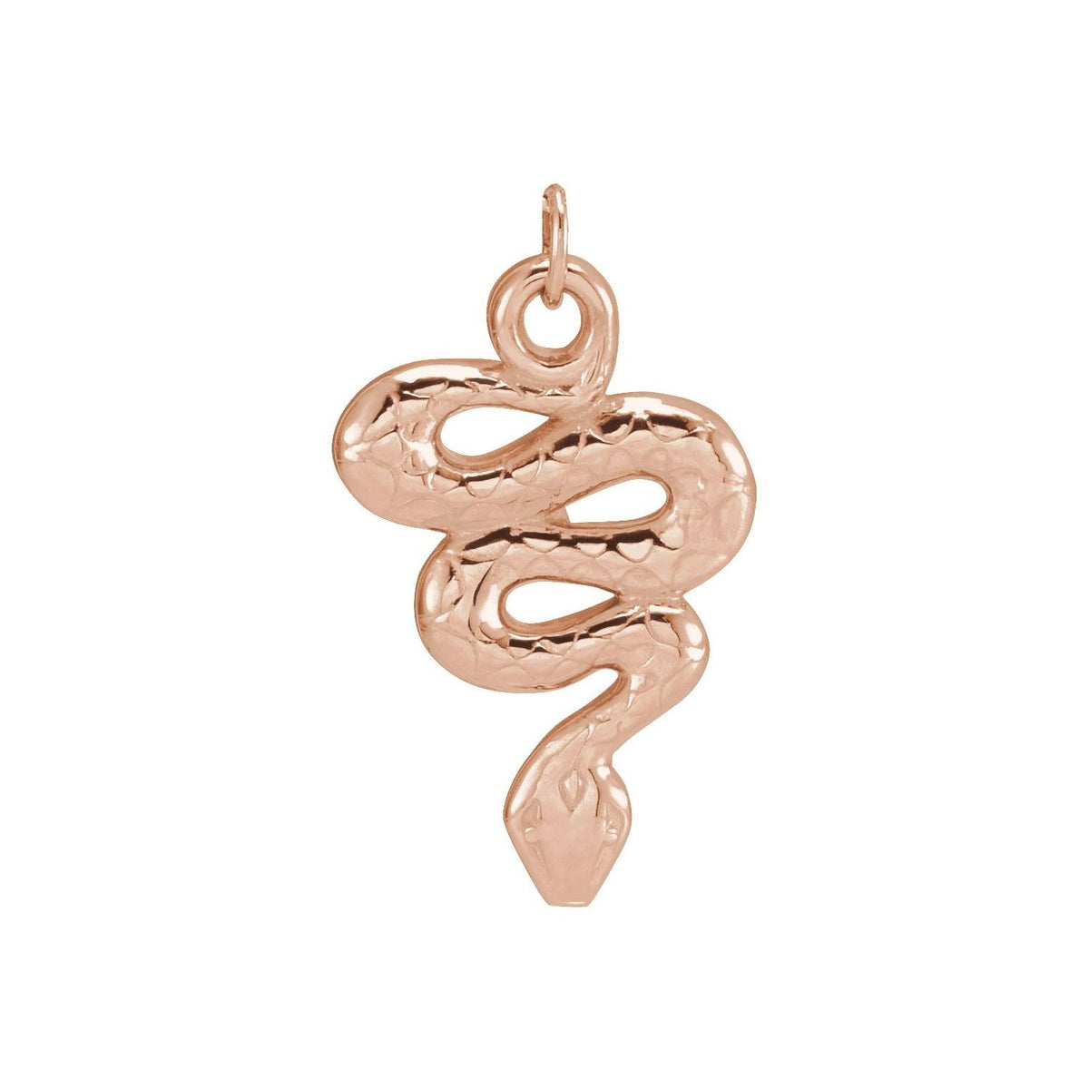 Sapphire Row Gold Snake Pendant - 14K Rose Gold