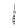 Sapphire Row Natural Gemstone Beaded Princess Bezel Necklace - Tanzanite, 14K White Gold (view 2)