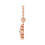 Sapphire Row Natural Gemstone Beaded Princess Bezel Necklace - Diamond, 14K Rose Gold (view 2)