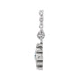 Sapphire Row Natural Gemstone Beaded Princess Bezel Necklace - White Sapphire, 14K White Gold (view 2)