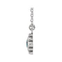 Sapphire Row Lab-Grown Gemstone Beaded Princess Bezel Necklace - Alexandrite, 14K White Gold (view 2)