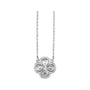 Sapphire Row Gold Clover Necklace - 14K White Gold
