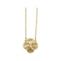 Sapphire Row Gold Clover Necklace - 14K Yellow Gold