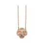 Sapphire Row Gold Clover Necklace - 14K Rose Gold