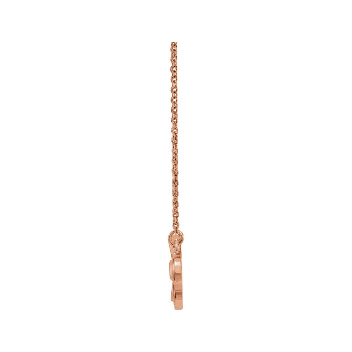 Sapphire Row Gold Clover Necklace - 14K Rose Gold (view 2)