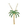 Sapphire Row Natural Tsavorite & Yellow Sapphire Palm Tree Necklace - 16"