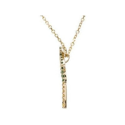 Sapphire Row Natural Tsavorite & Yellow Sapphire Palm Tree Necklace - 16" (view 2)