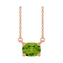 Sapphire Row Natural Gemstone East-West Solitaire Necklace - Peridot, 14K Rose Gold