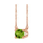 Sapphire Row Natural Gemstone East-West Solitaire Necklace - Peridot, 14K Rose Gold (view 2)