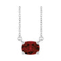Sapphire Row Natural Gemstone East-West Solitaire Necklace - Mozambique Garnet, Platinum