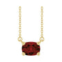Sapphire Row Natural Gemstone East-West Solitaire Necklace - Mozambique Garnet, 14K Yellow Gold