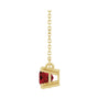 Sapphire Row Natural Gemstone East-West Solitaire Necklace - Mozambique Garnet, 14K Yellow Gold (view 3)