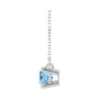 Sapphire Row Natural Gemstone East-West Solitaire Necklace - Sky Blue Topaz, 14K White Gold (view 3)