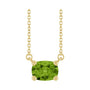 Sapphire Row Natural Gemstone East-West Solitaire Necklace - Peridot, 14K Yellow Gold