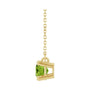 Sapphire Row Natural Gemstone East-West Solitaire Necklace - Peridot, 14K Yellow Gold (view 3)