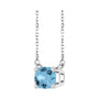 Sapphire Row Natural Gemstone East-West Solitaire Necklace - Sky Blue Topaz, Platinum (view 2)